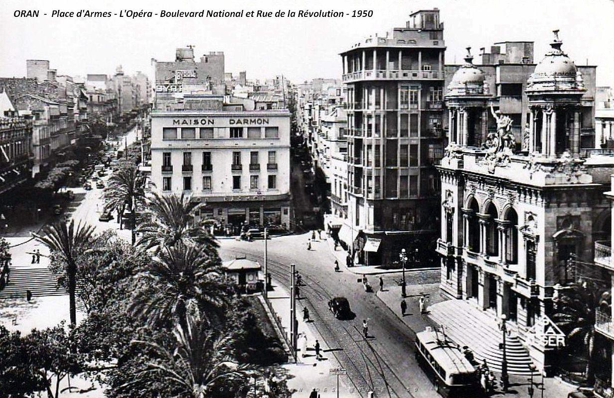 Oran - L'Opera - Boulevard  National et Rue de la Revolution - 1950.jpg